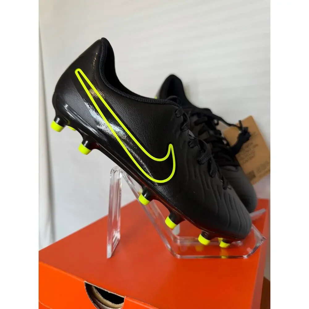 Nike Jr Legend 10 Club FG/MG Soccer Cleats Youth 5.5Y Black Volt NWT